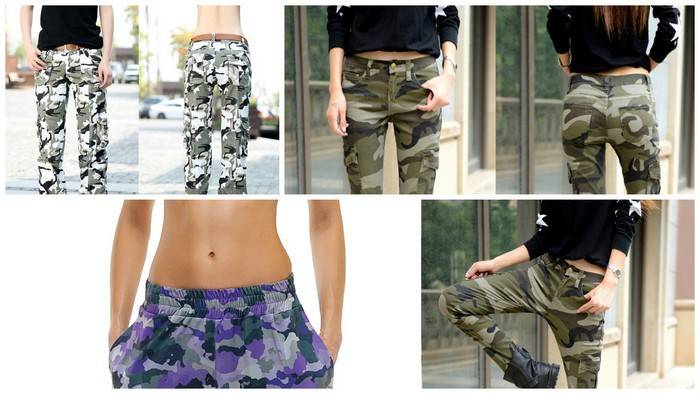 Pantalones de camuflaje de cintura baja para mujer