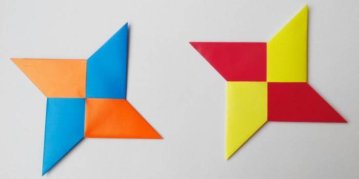 Wielokolorowe papierowe shurikens