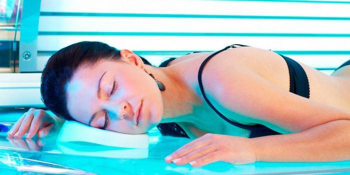 Cama de bronzeamento horizontal
