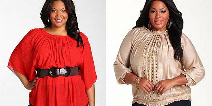 Blusas de moda para mulheres com excesso de peso