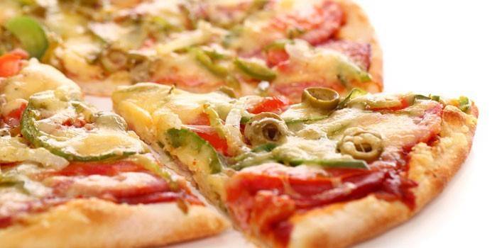 Pizza con masa de requesón