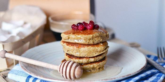 Panqueques con avena y plátano