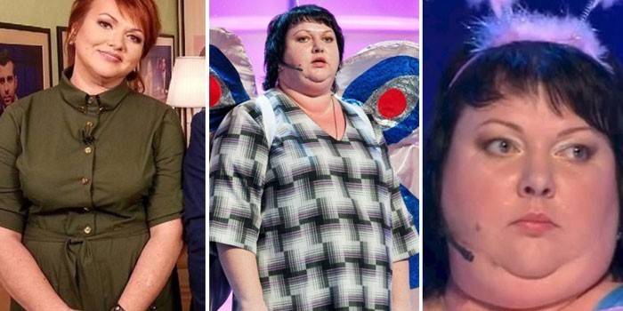 Kartunkova antes e depois de perder peso