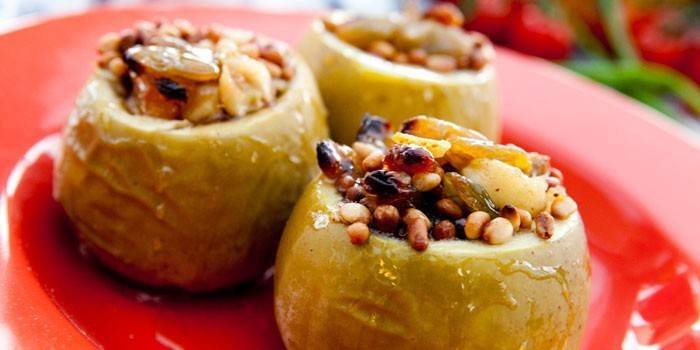 Manzanas al horno con nueces