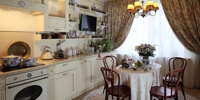 Estilo provençal no interior da cozinha