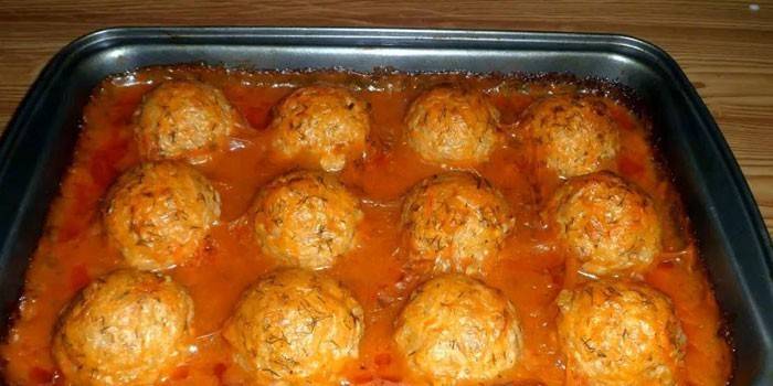 Albóndigas al horno en salsa para hornear