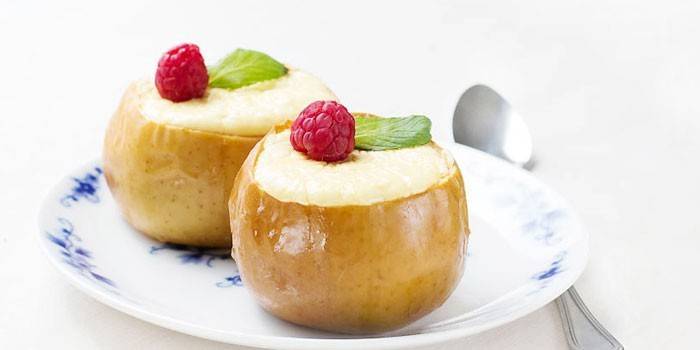 Manzanas al horno con requesón