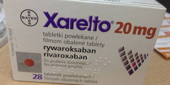 Comprimidos Xarelto em embalagem