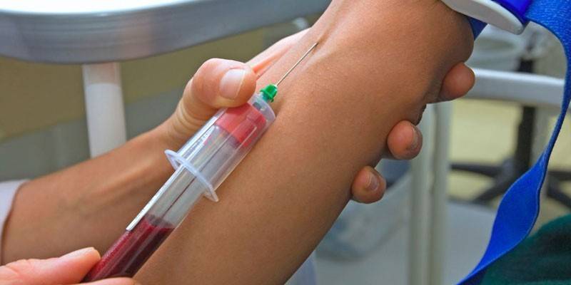 Amostragem de sangue de uma veia