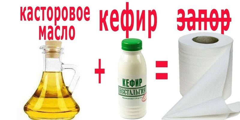 Aceite de ricino con kéfir para el estreñimiento