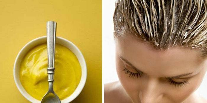 Mascarilla con mostaza para cabello