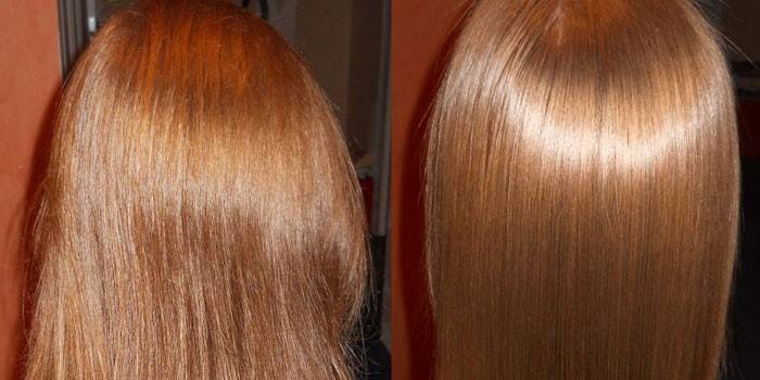 Cabelo antes e depois do procedimento
