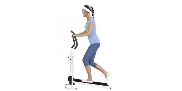 Menina, ligado, um, treadmill