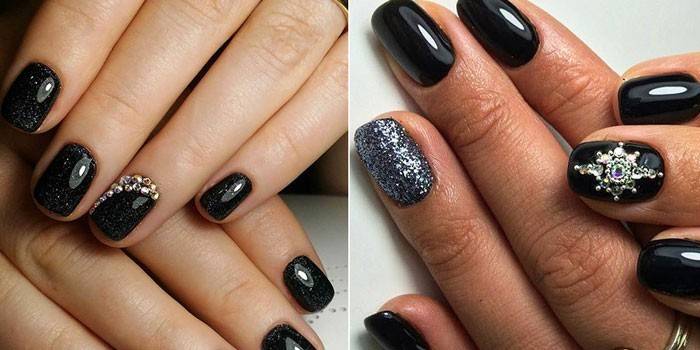 Usando esmalte negro