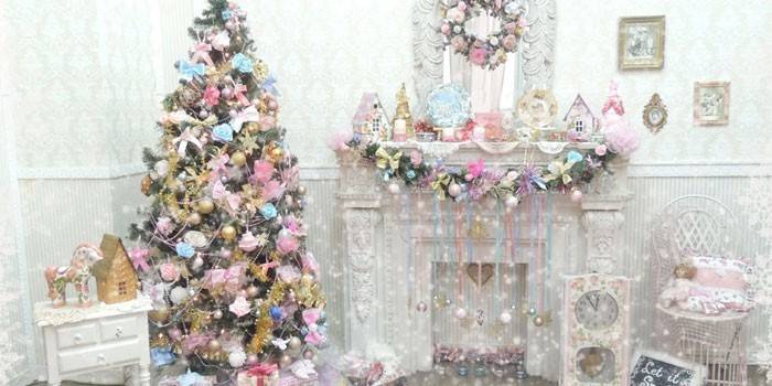Ozdoby na Nowy Rok w stylu shabby chic