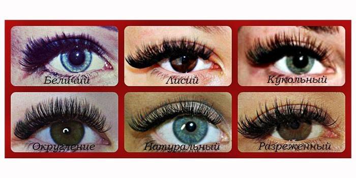 Tipos de extensiones de pestañas