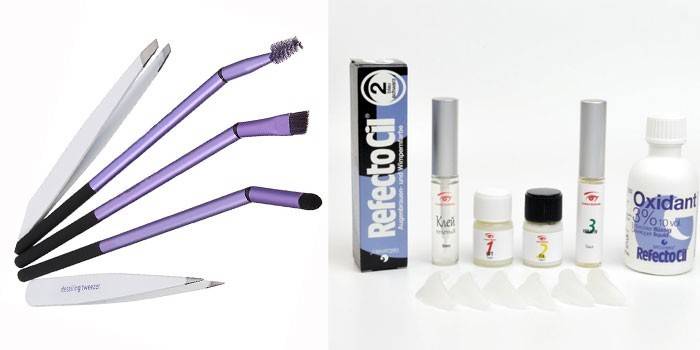 Cosméticos e ferramentas