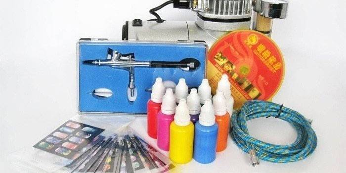 Set para aerógrafos en uñas