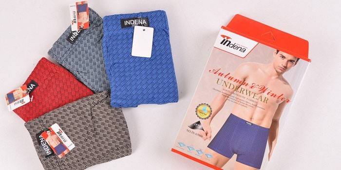 Embalagem Indena lacra cuecas masculinas