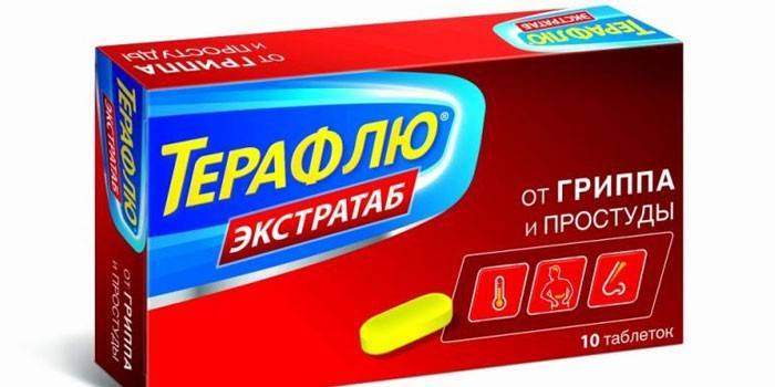 Teraflu tabletas en paquete