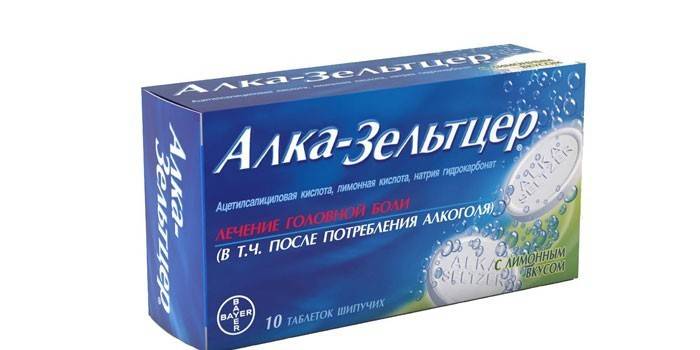 Alka-Seltzer na embalagem