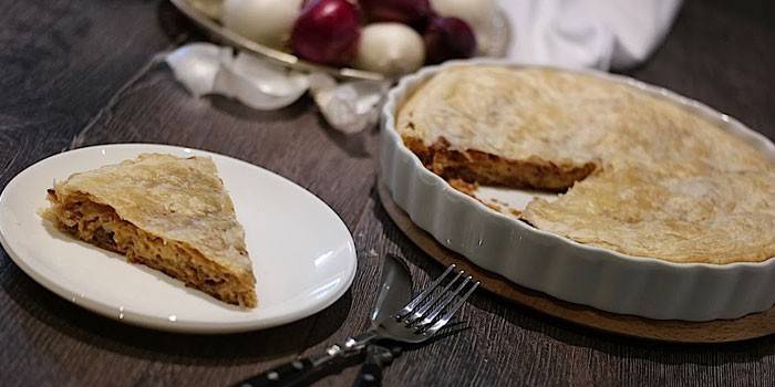 Pastel de hojaldre con hongos porcini