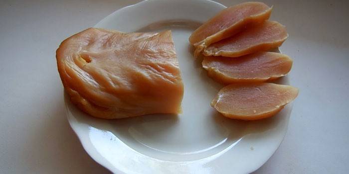 Pechuga de pollo cruda en un plato