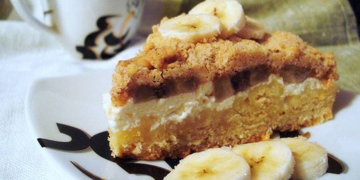 Postre de cuajada de plátano