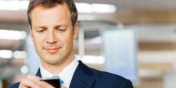Homem, com, telefone