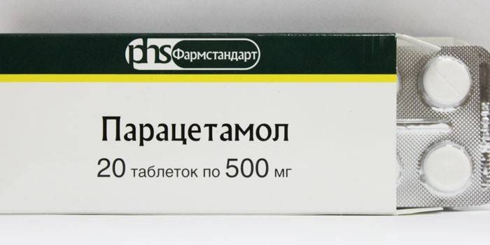 Comprimidos de paracetamol por embalagem