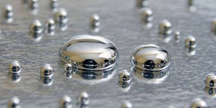 Gotas de mercúrio