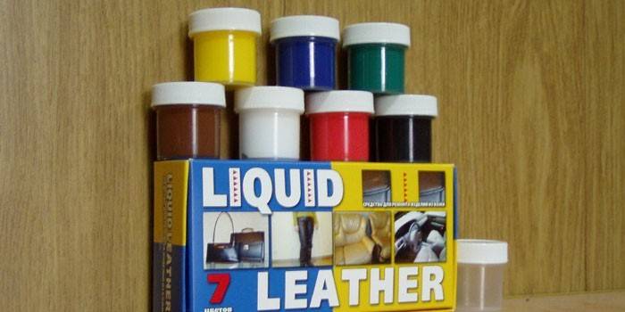 Conjunto de piel líquida en siete colores Cuero líquido
