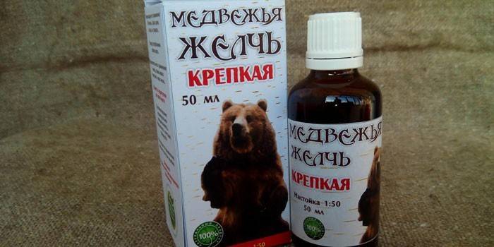 Tintura de bile de urso em uma garrafa