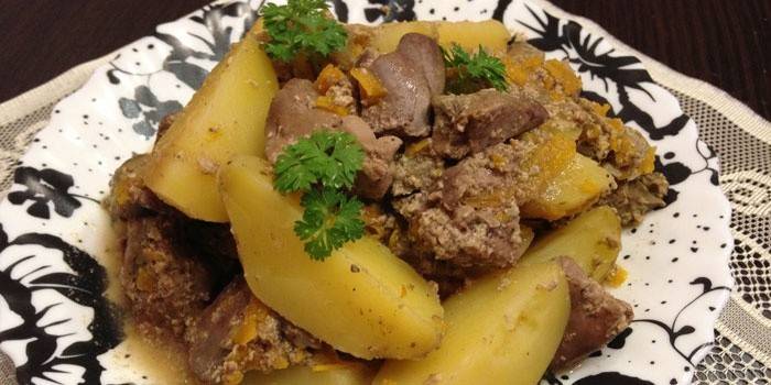 Batata com fígado