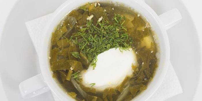 Zupa ze szczawiem, śmietaną i świeżymi ziołami