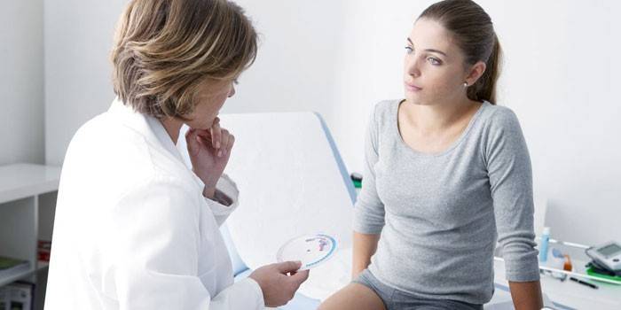 Chica en la cita del doctor