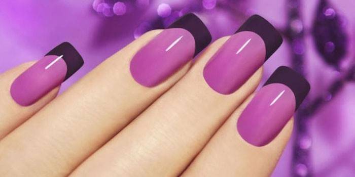 Manicure francesa lilás roxo