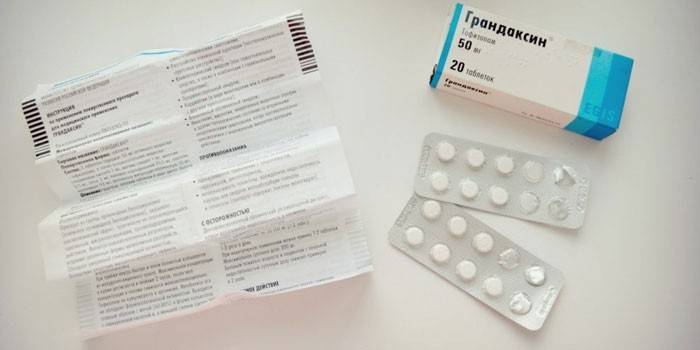Grandaxin v písomnej informácii pre používateľov