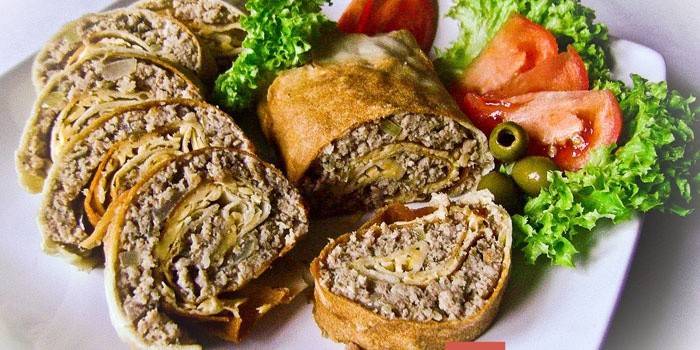 Lavash rolka s mletým mäsom