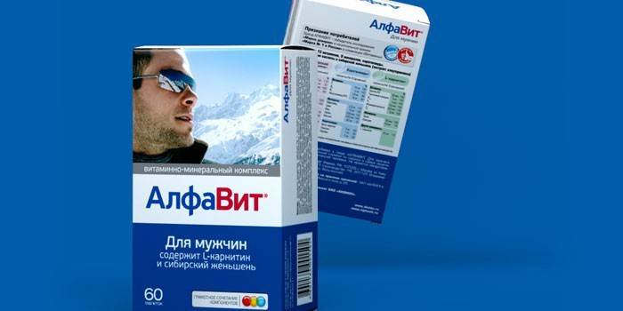 Alfabet witamin dla mężczyzn w opakowaniu