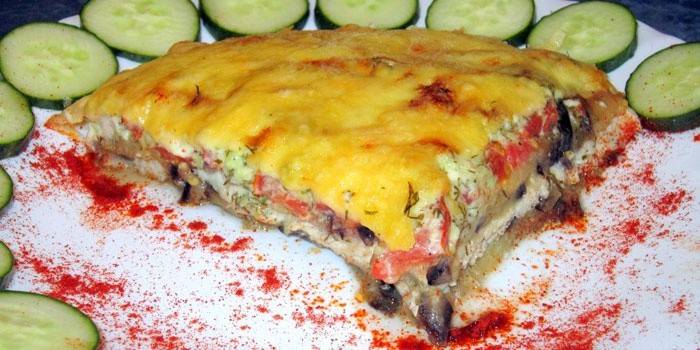 Cazuela en un plato