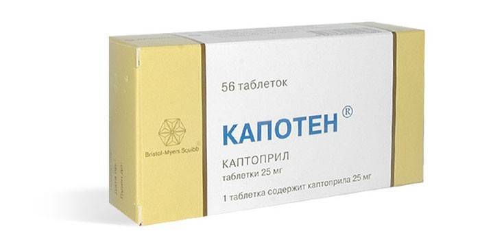 Comprimidos de Kapoten por embalagem