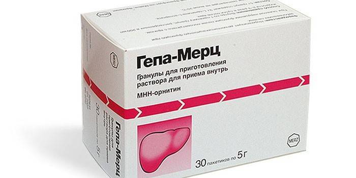 Pó Hepa-Merz na embalagem