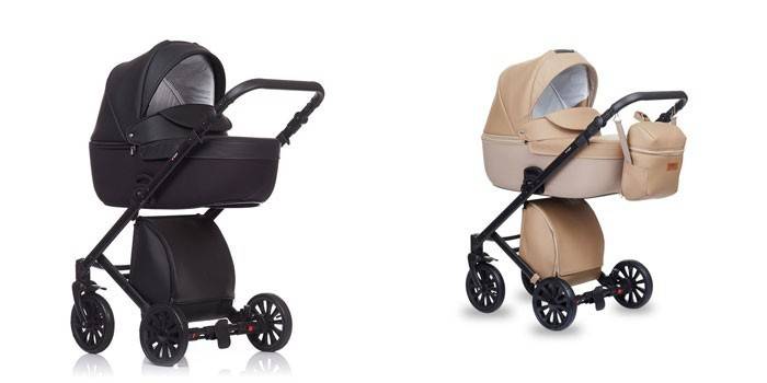 Carrinho de passeio em preto e bege