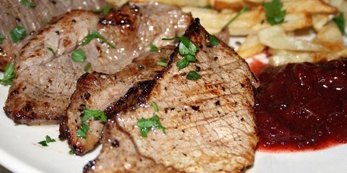 Escalopes de porco assado
