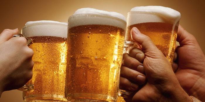 Cerveza en un vaso