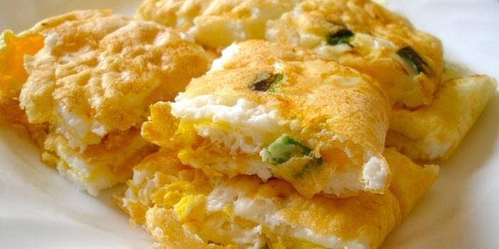 Tortilla de huevo con cebollino
