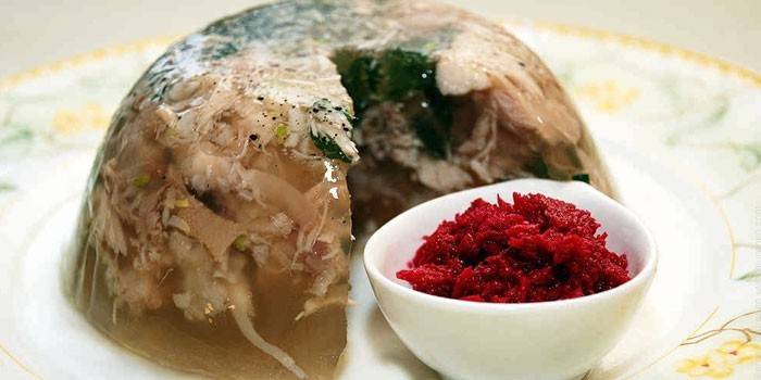 Morčacie mäso aspic s chrenom