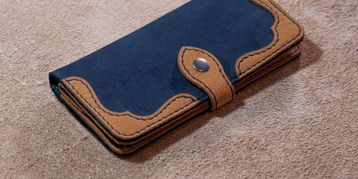 Cartera de cuero nobuck