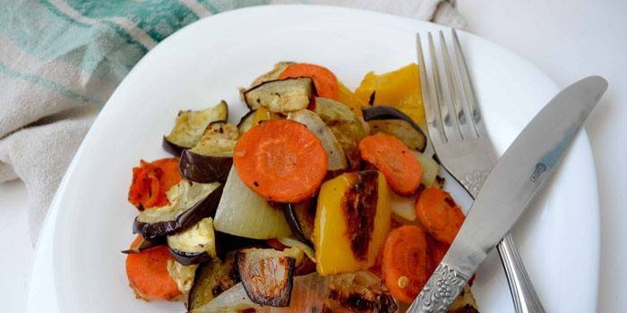 Verduras al horno en el horno